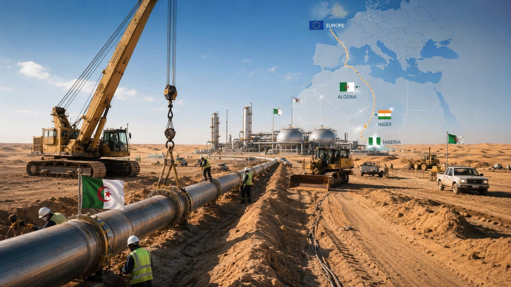Алжир розпочав будівництво своєї ділянки Транссахарського газопроводу для постачання газу з Нігерії до Європи