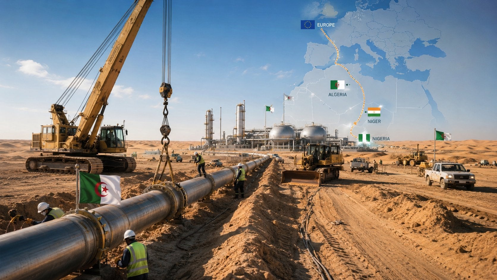 Алжир розпочав будівництво своєї ділянки Транссахарського газопроводу для постачання газу з Нігерії до Європи