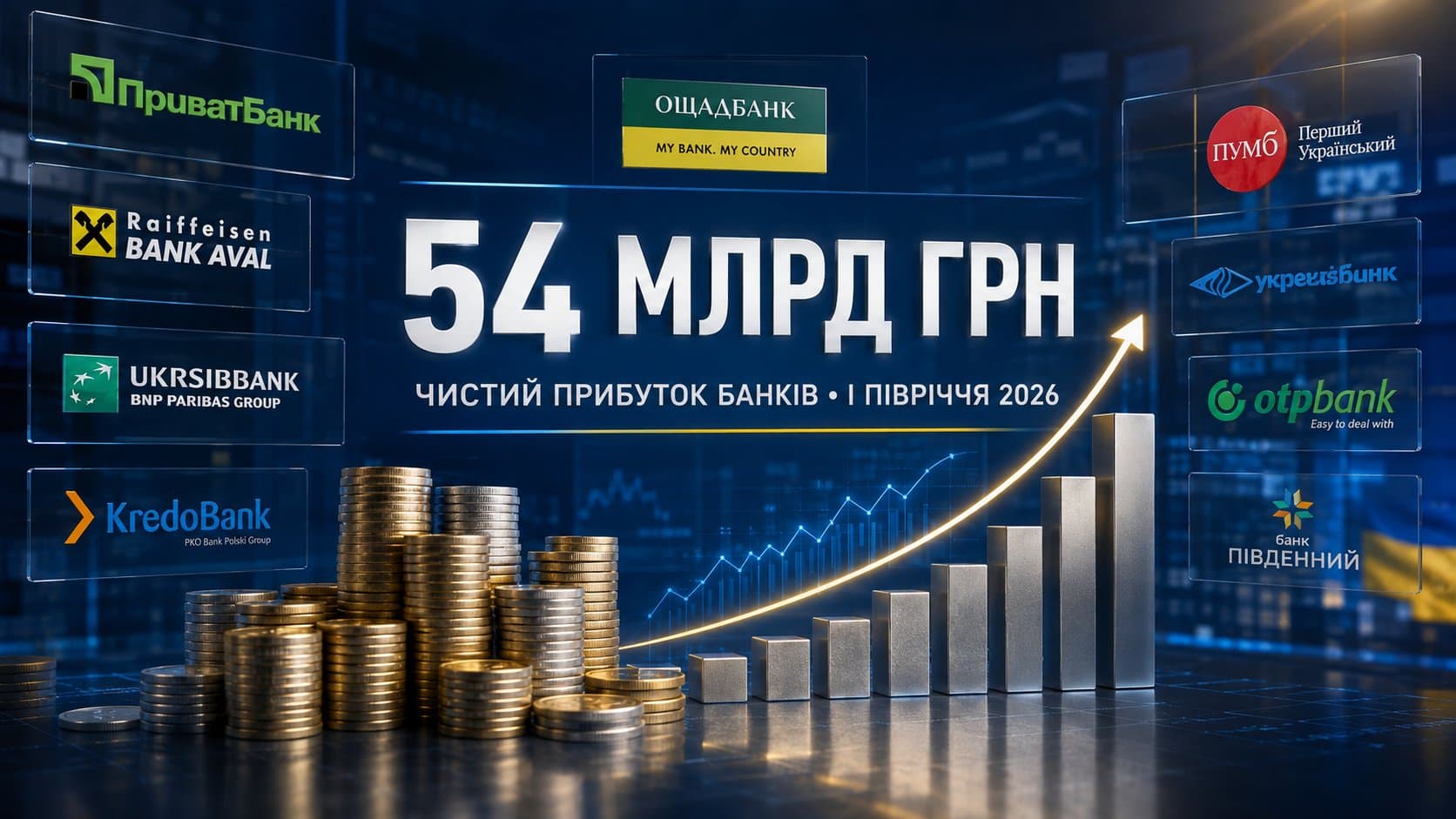 Банки України отримали 54 млрд грн чистого прибутку за перше півріччя 2026 року