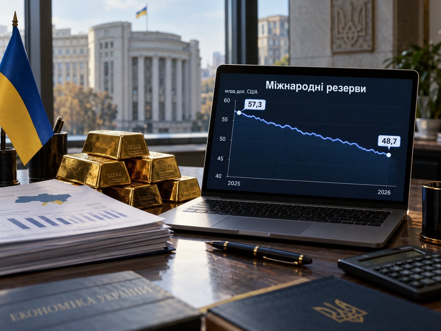 Міжнародні резерви України з початку 2026 року скоротилися на 15% — до $48,7 млрд
